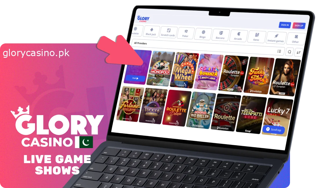 Glory Casino PK Live Game Shows